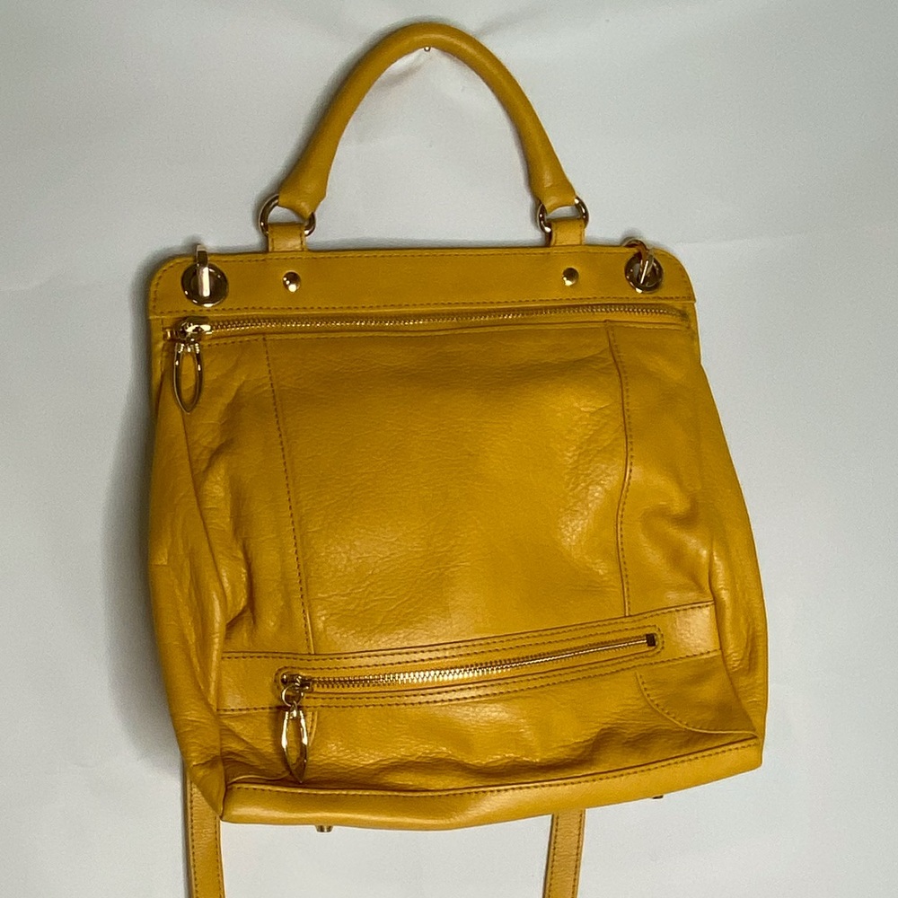 Tusk Mustard Yellow Leather Crossbody Bag Purse